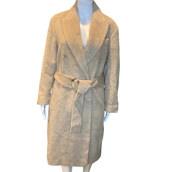 NWT Vince Belted Peak Lapel Alpaca/Wool Coat in Fauna - Sz S - Picture 7 of 12